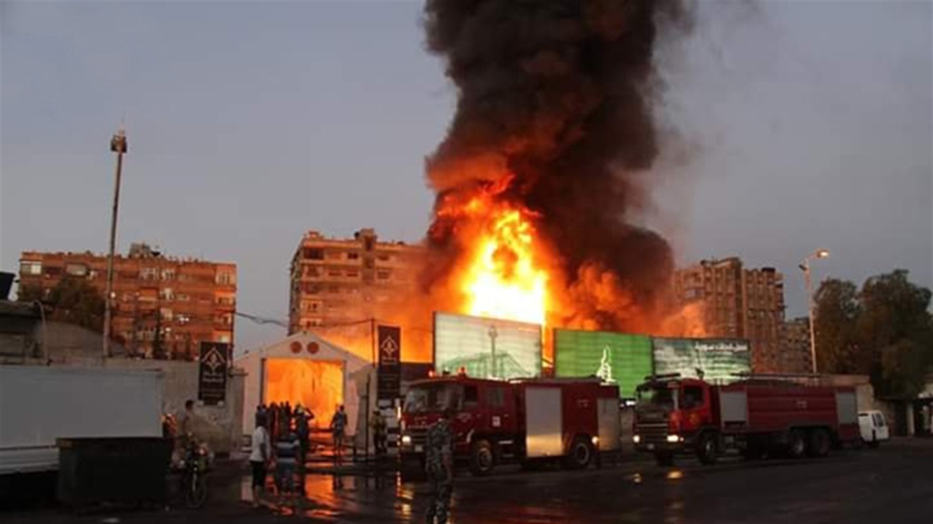 حريق هائل وسط دمشق يسفر عن 7 ضحايا (فيديو)