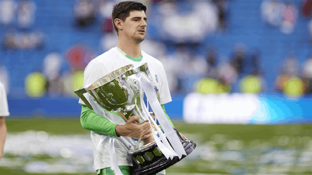 كورتوا يسخر من برشلونة بعد تتويج ريال مدريد بالدوري الإسباني