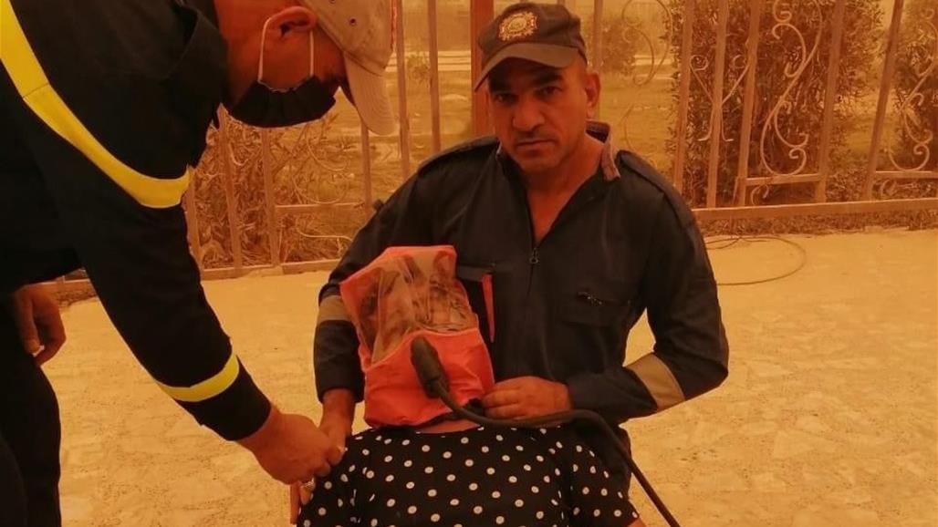 حالات اختناق في شوارع بغداد جراء العاصفة الترابية (صور)