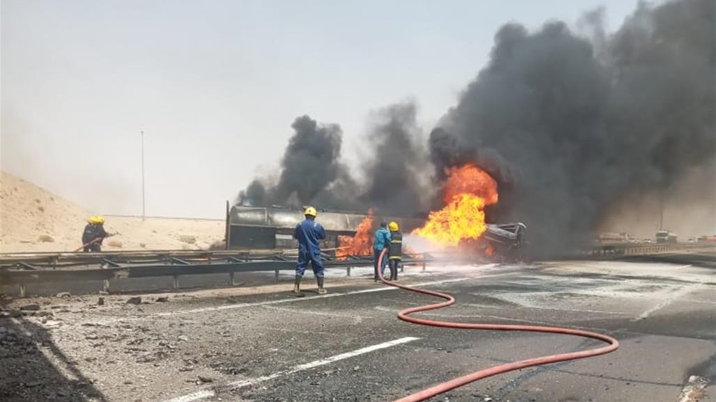 حريق بصهريج محمل بـ36 ألف لتر بنزين في البصرة