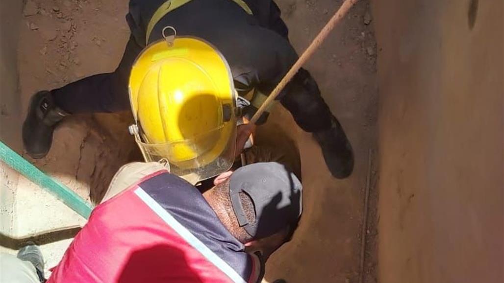 إنقاذ رجل خمسيني وقع داخل حفرة عمقها سبعة أمتار في صلاح الدين (صور)