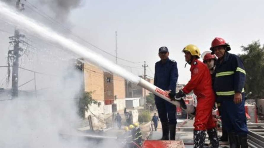 الدفاع المدني تخمد حريقاً اندلع في مخازن تجارية ببغداد