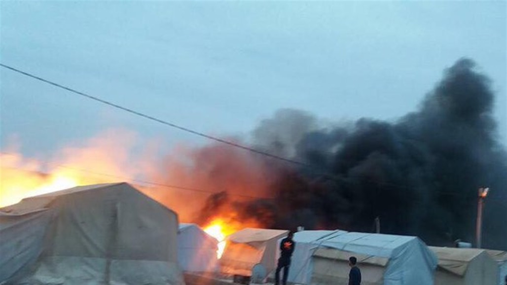 اندلاع حريق كبير بمخيم للنازحين في زاخو - عاجل