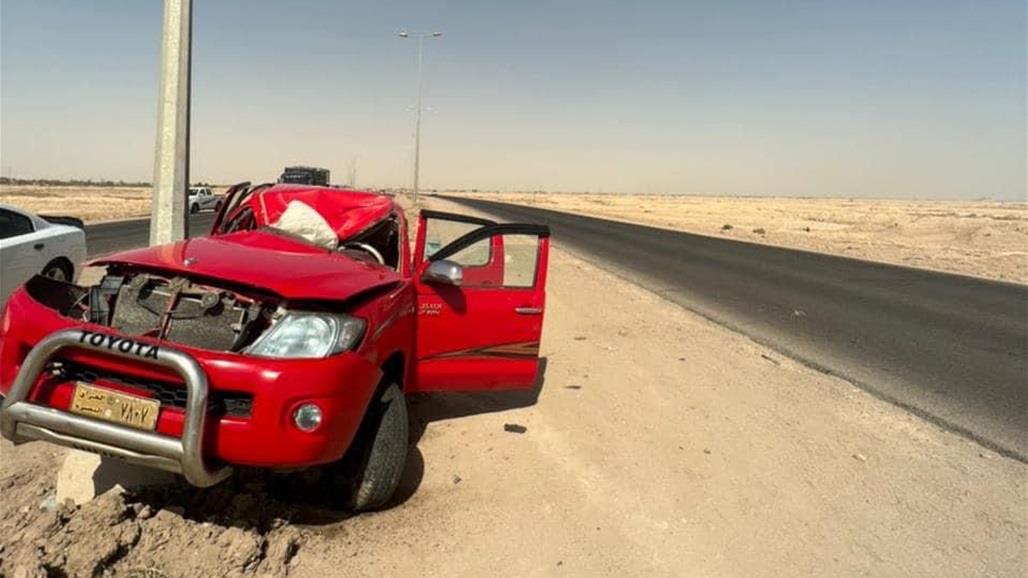 بالصور.. مصرع سائق وإصابة شقيقه إثر حادث سير في البصرة