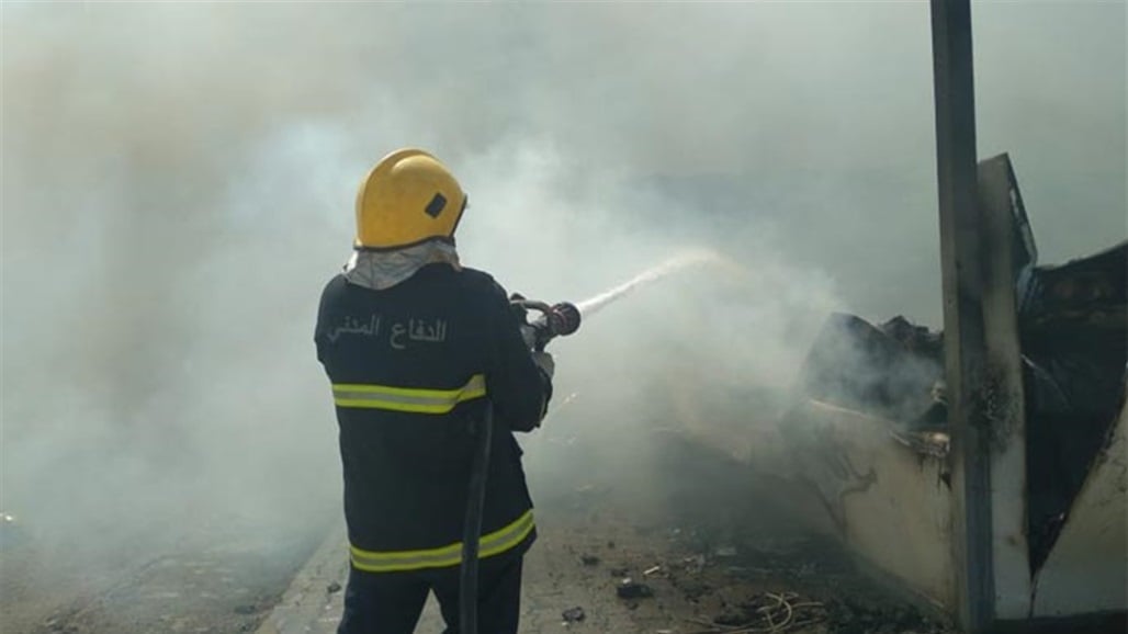 اندلاع حريق داخل سوق مريدي  شرقي بغداد