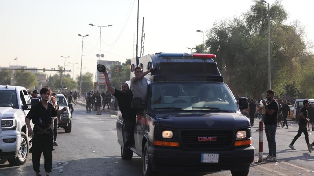 ارتفاع عدد المصابين من المتظاهرين في الخضراء وسط بغداد