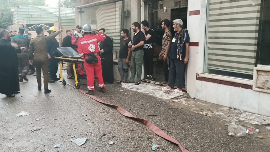 اخماد حريق داخل فندق والحسينية وسط كربلاء (صور)