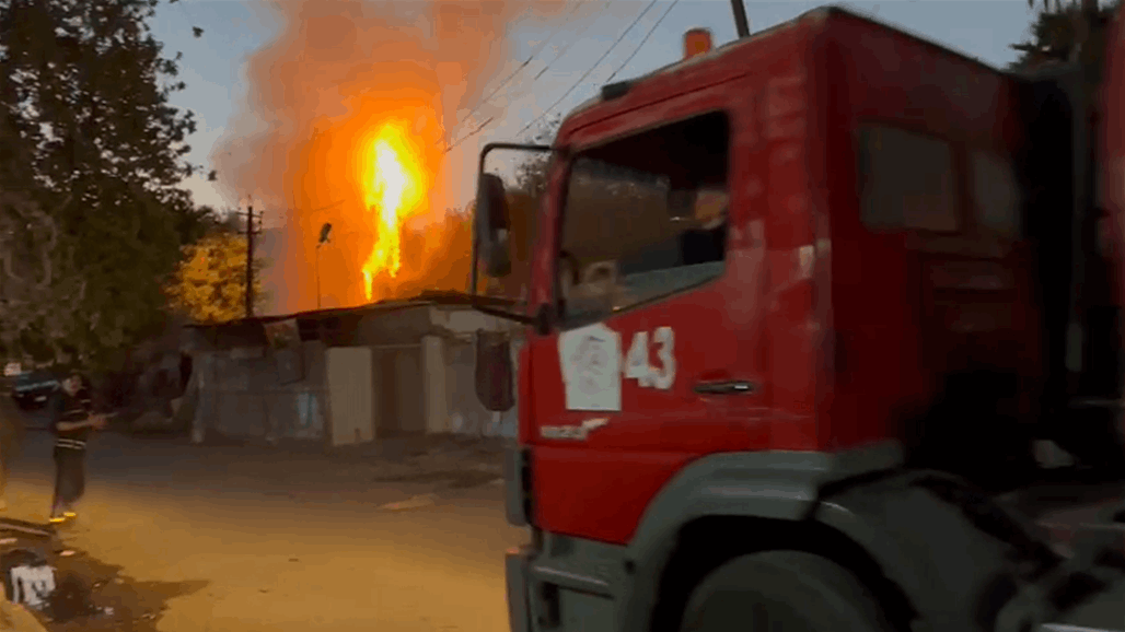 اندلاع حريق داخل مساحة من الأشجار والحشائش وسط بغداد