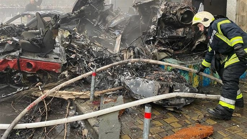 مشاهد أولية من حادثة تحطم طائرة وزير داخلية أوكرانيا