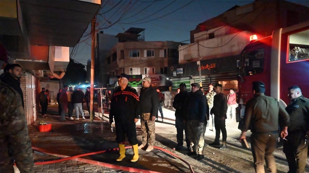 حريق داخل إحدى البنايات وسط بغداد