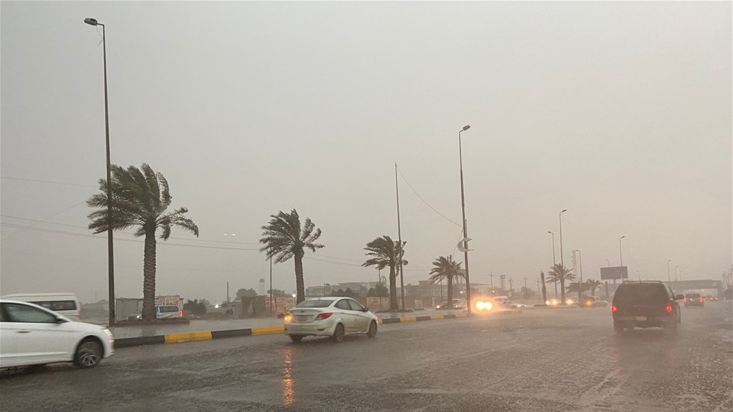 رياح وامطار غزيرة في البصرة (صور)