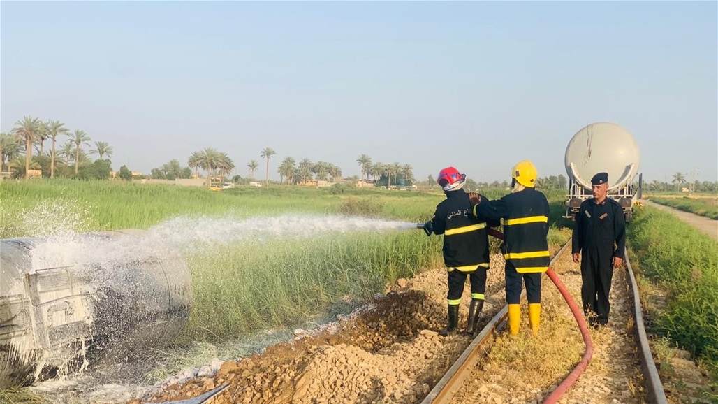 انقلاب عجلات قطار محملة بالنفط في صلاح الدين