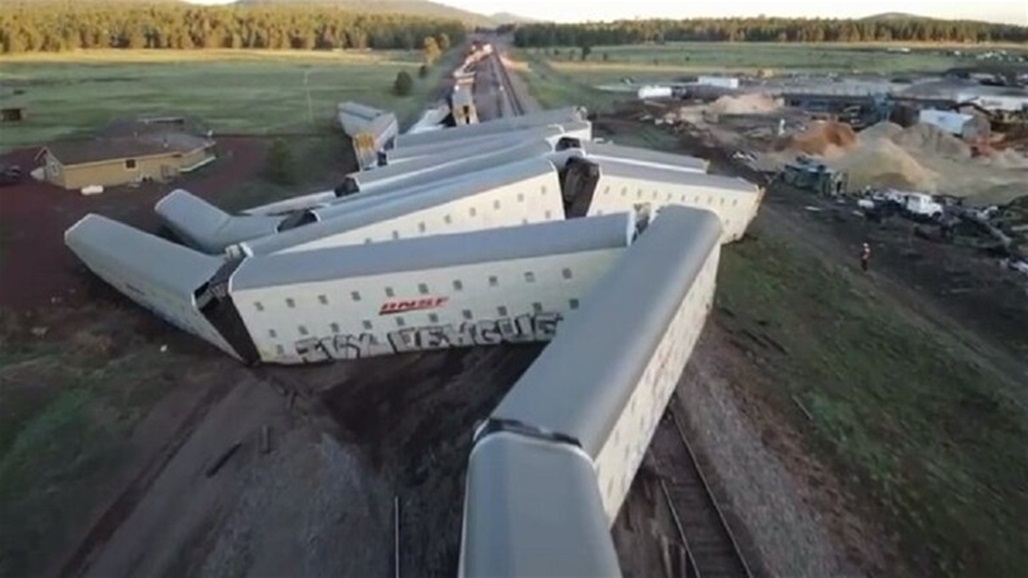 قطار يخرج عن مساره من جديد في ولاية أميركيا (فيديو)