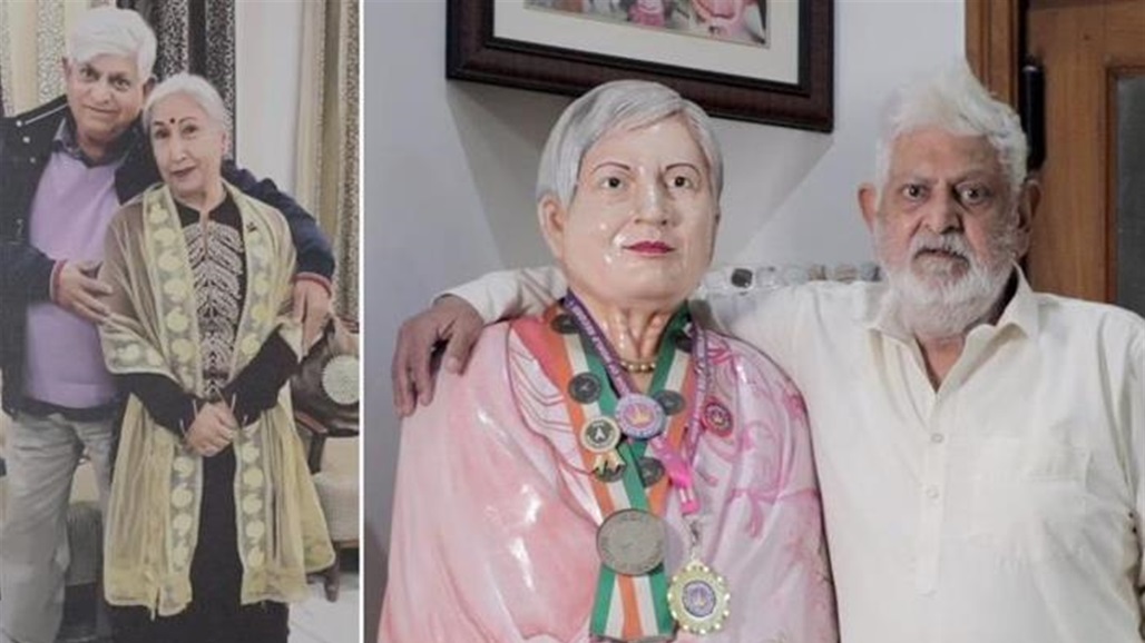 هندي ينحت تمثالًا من الرخام لزوجته بعد وفاتها