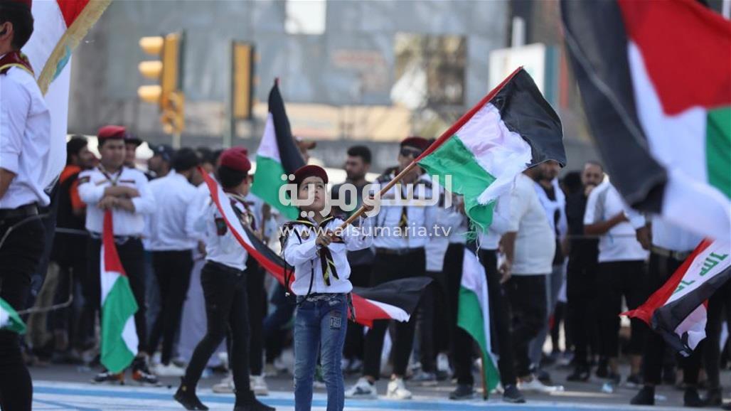 لنصرة فلسطين.. السومرية توثق التظاهرة المليونية في ساحة التحرير (صور)