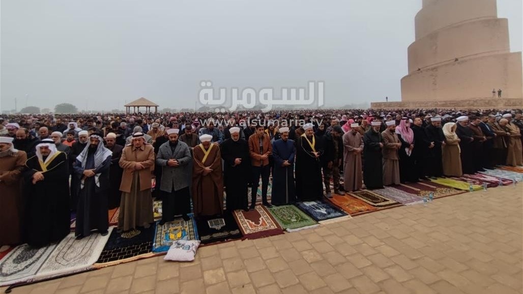 دعماً لغزة.. صلاة موحدة في سامراء (صور)
