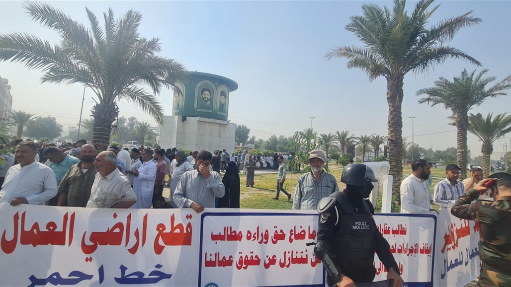 تظاهرة في النجف ضد مستثمر "أوقف" توزيع أراضٍ على المواطنين