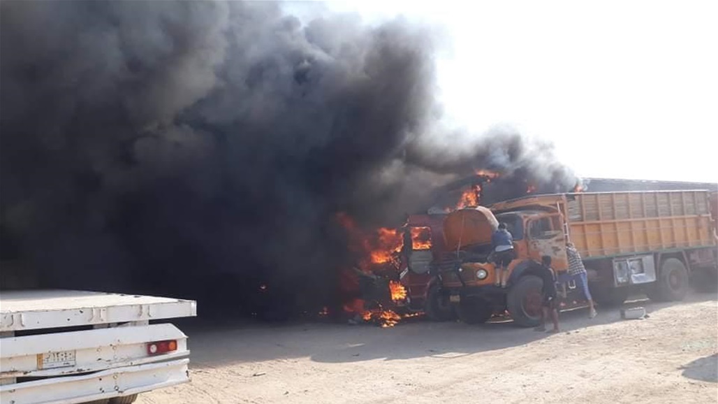 محافظ نينوى: مسبب حريق الشاحنات هارب والبحث جار عنه
