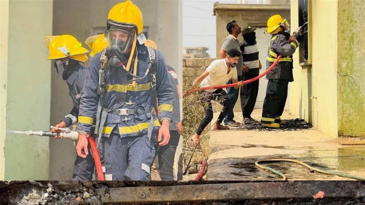 نينوى.. حريق يلتهم منزل ويتسبب بإتلاف 30 ألف دولار (صورة)