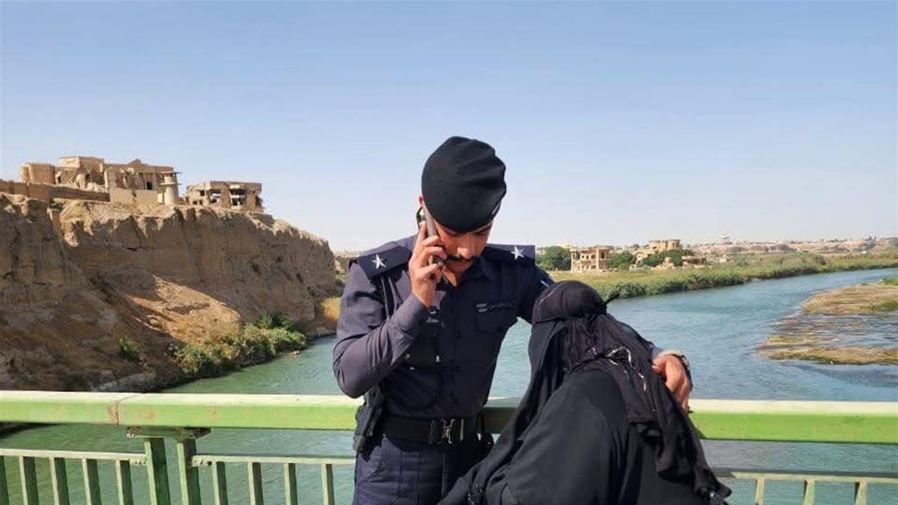 صلاح الدين.. امرأة تحاول الانتحار والنجدة تتدخل