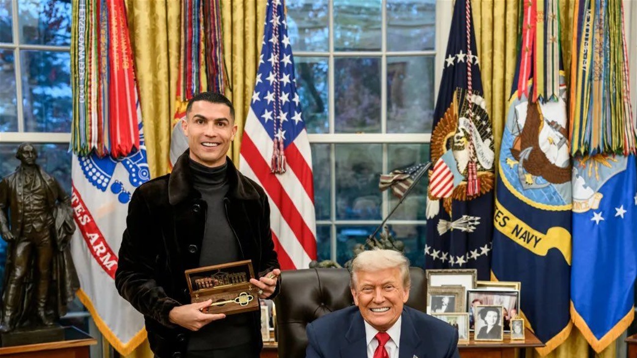 بالصور.. اجتماع بين ترامب وكرستيانو وجورجينا