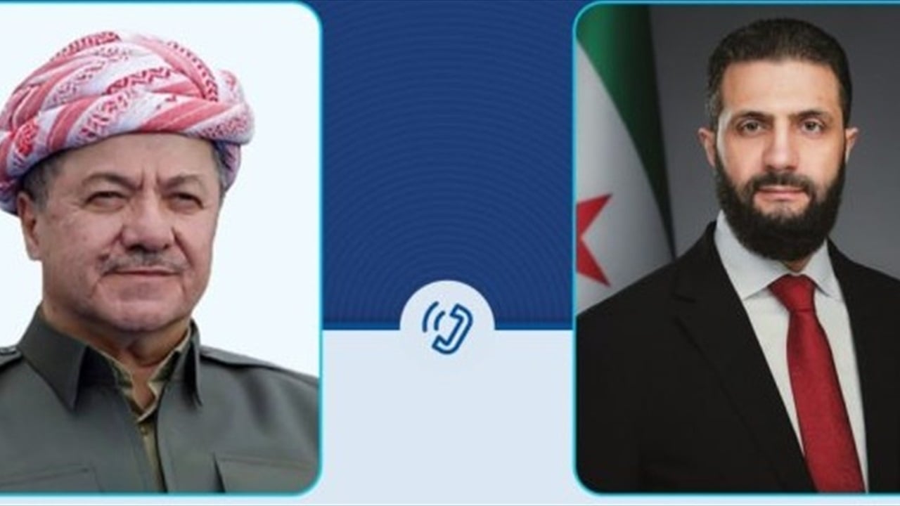 الشرع يؤكد لبارزاني على حقوق الكرد الوطنية