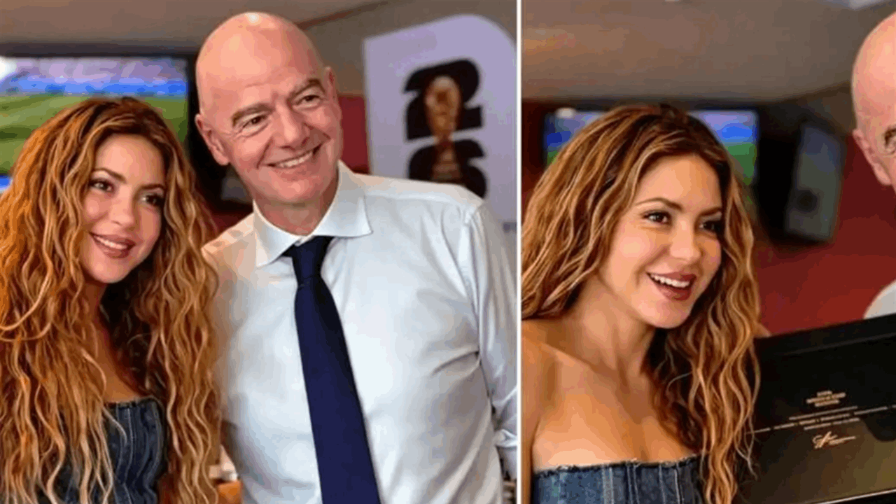 FIFA Başkanı Infantino, Şakira'ya 2026 Dünya Kupası topu hediye etti.