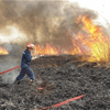 حريق كبير يلتهم مساحات واسعة من حقول الحنطة في حاوي القيارة (فيديو)