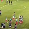 البصرة.. أسود الرافدين والشمشون الكوري يجرون الاحماء قبيل بدء مباراتهم (صور)