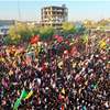 وصول موكب جثمان السيد الخامنئي إلى مجسرات ثورة العشرين في النجف الأشرف