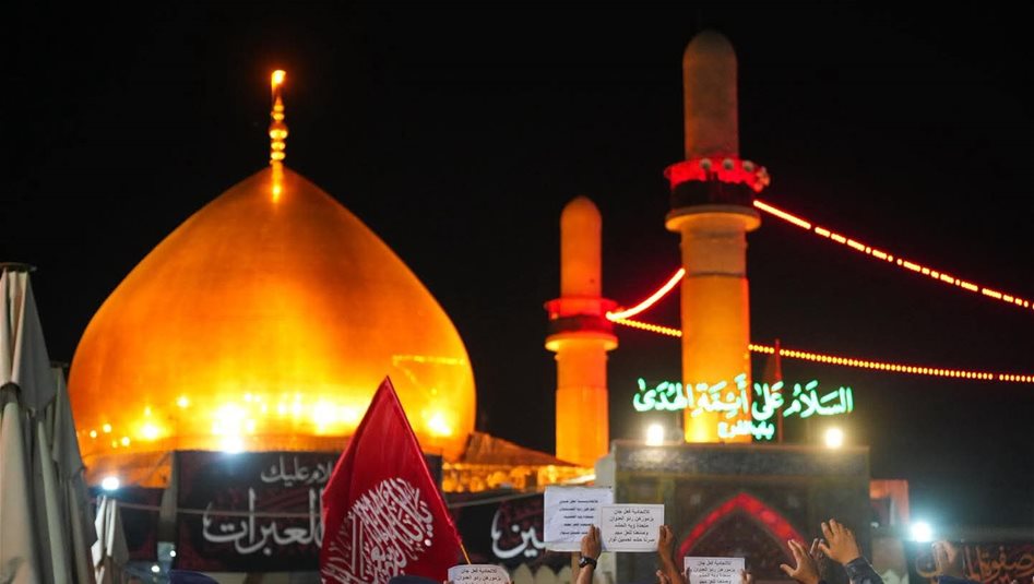 بالصور.. ليلة عاشوراء بمحيط صحن الإمامين العسكريين