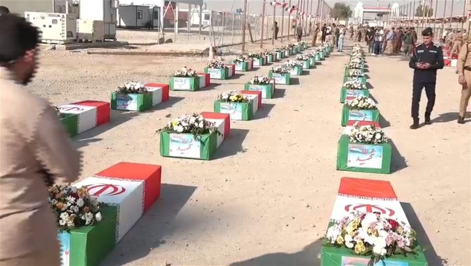 البصرة.. تبادل رفات 118 جندياً عراقياً وإيرانياً من حرب الثمانينيات (فيديو)