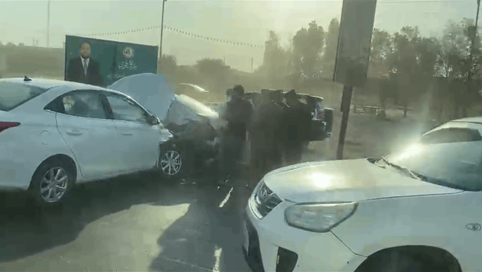 حادث سير يتسبب بازدحام مروري على طريق بغداد–المحمودية