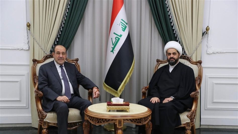 الخزعلي يستقبل المالكي ويؤكدانِ أهمية الاستقرار والحوار 