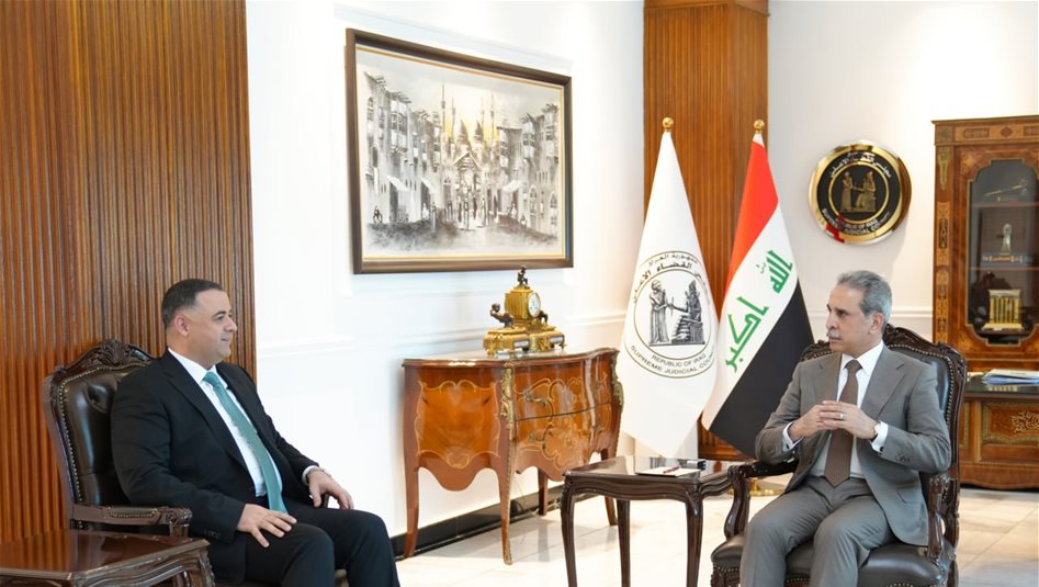 العراق – القاضي زيدان والزهوان يبحثان المعالجة القانونية لمشاريع إعادة الإعمار المتأخرة في محافظة صلاح الدين