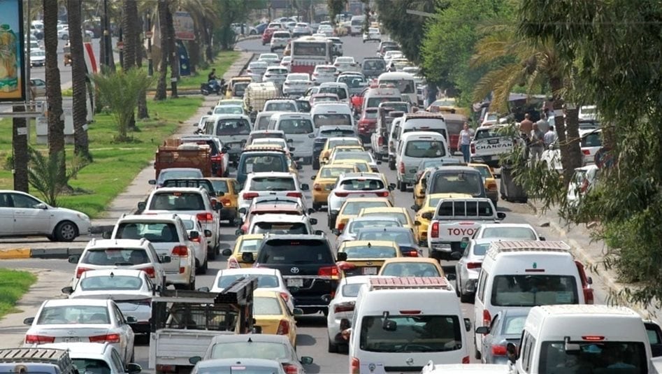 اليكم الطرق المزدحمة في بغداد الان 