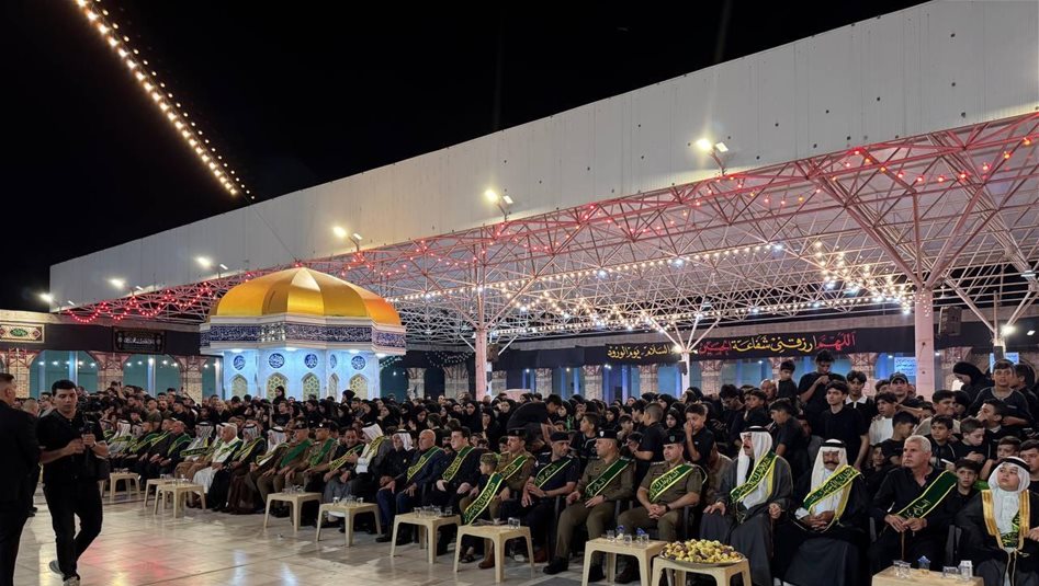 بدء مراسم رفع راية الحزن في مرقد السيد محمد في صلاح الدين (صور)