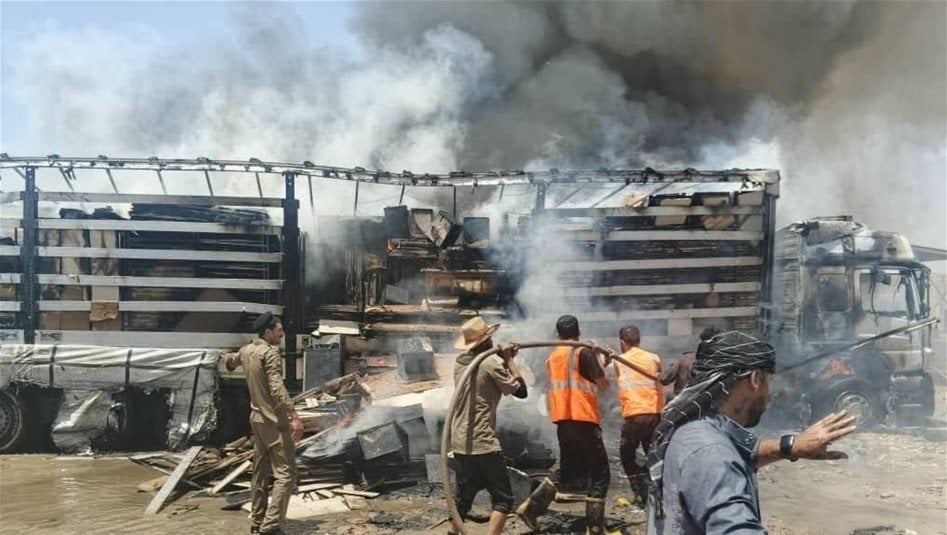 Irak'ın kuzeyindeki Rabia sınır kapısında yangın çıktı.