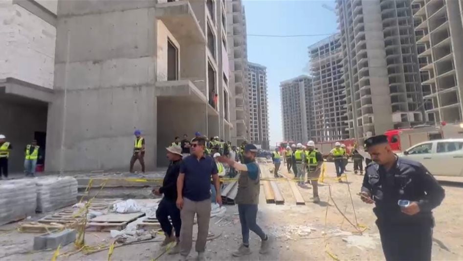 Bağdat'ta inşaat iskelesi çöktü: 3 işçi kurtarıldı