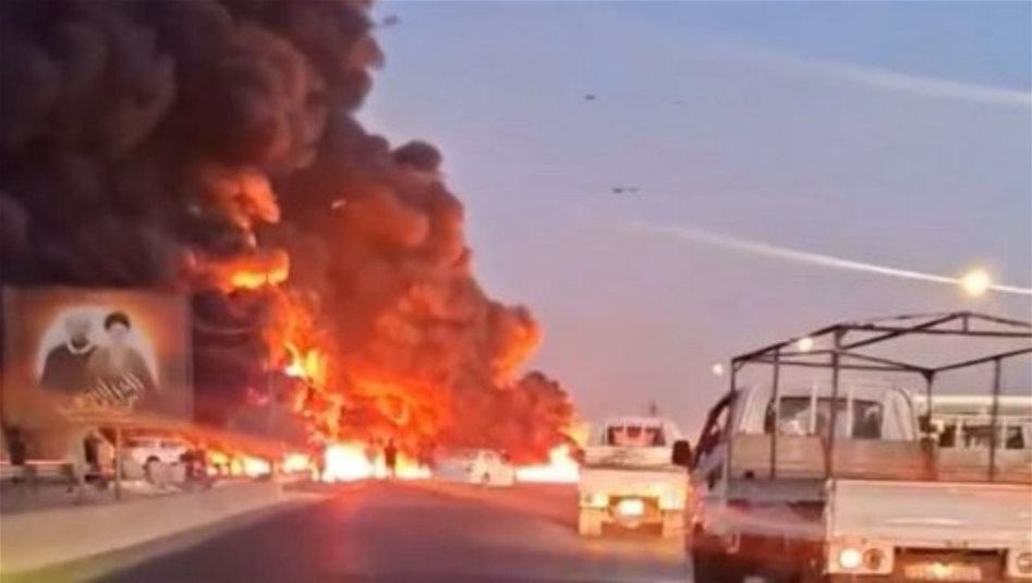 تجدد الحريق في مكان انقلاب الصهريج على سريع الشعلة