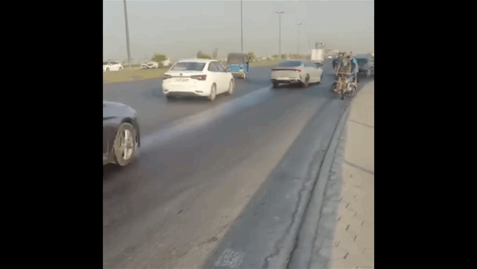3 حوادث خلال 25 ثانية.. تسرب الگاز يتسبب بفوضى مرورية على جسر الگزيزة بالبصرة