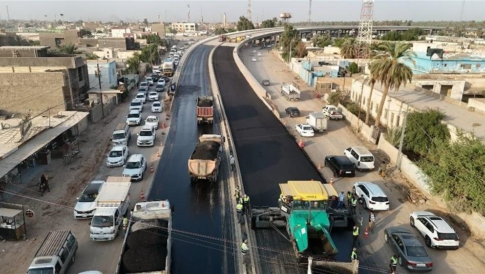 مشروع تأهيل طريق بغداد – كربلاء.. الاعمار: نسبة انجاز مجسر الدلة بلغت 71%