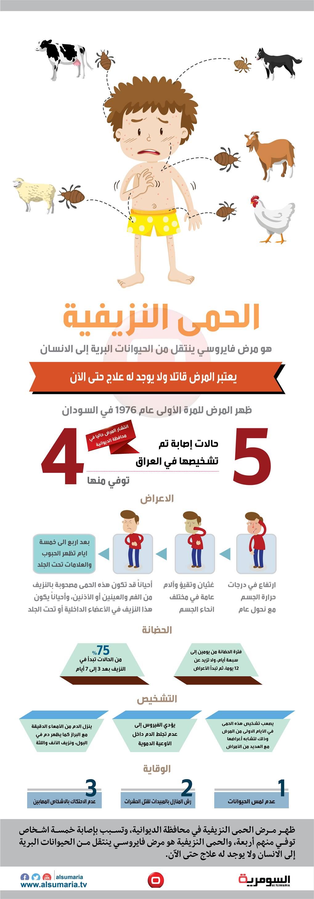 بالانفوغراف... أعراض وطرق الوقاية من مرض الحمى النزيفية