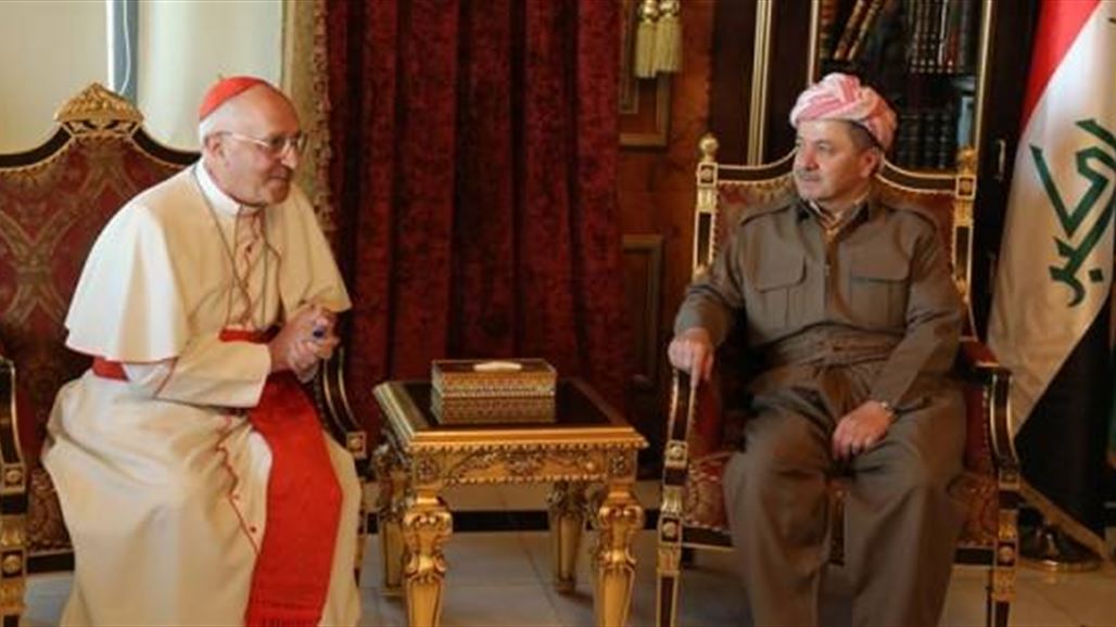 البارزاني لممثل بابا الفاتيكان: على المسيحيين عدم التفكير بالهجرة