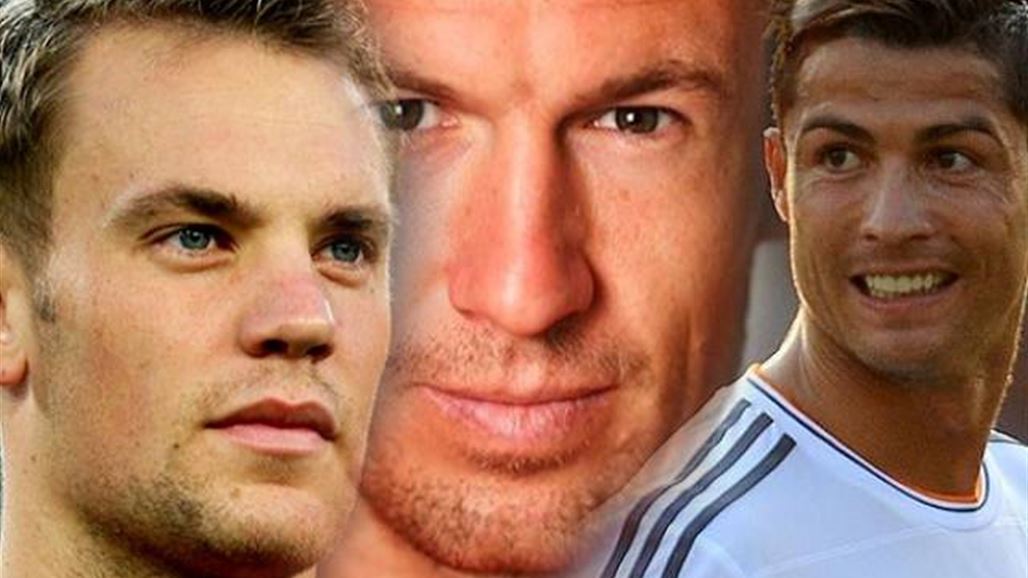 رونالدو وروبن ونوير المرشحون الثلاثة لجائزة الأفضل أوروبيا