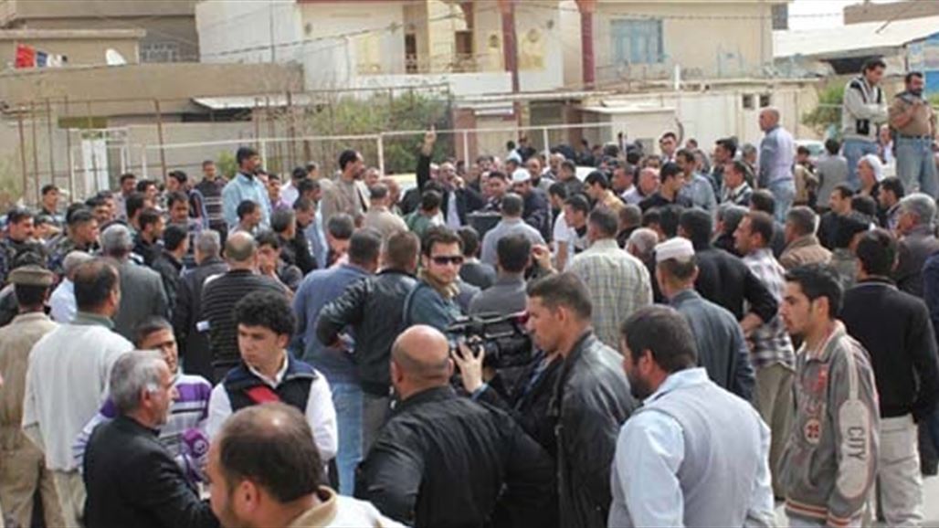 موظفو نفط الشمال يتظاهرون للمطالبة بصرف مستحقاتهم من ارباح التصدير