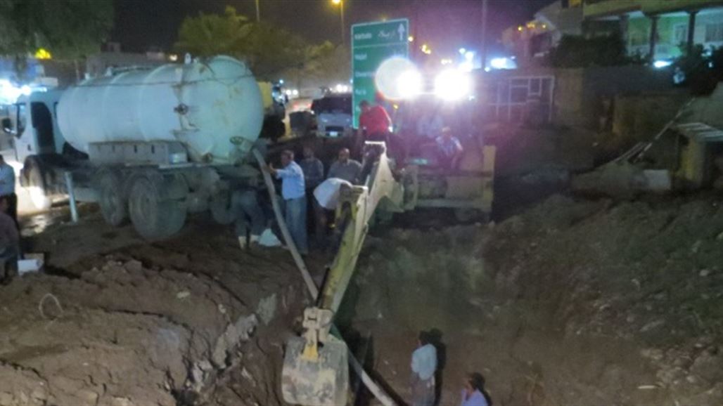 ماء بابل تنجز إصلاح الأنبوب الناقل لمحطات المياه في مركز المدينة