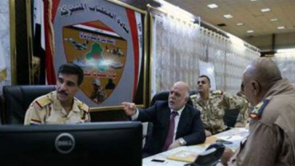 العبادي يصل مقر العمليات المشتركة للاطلاع على سير معارك الانبار وشمال صلاح الدين