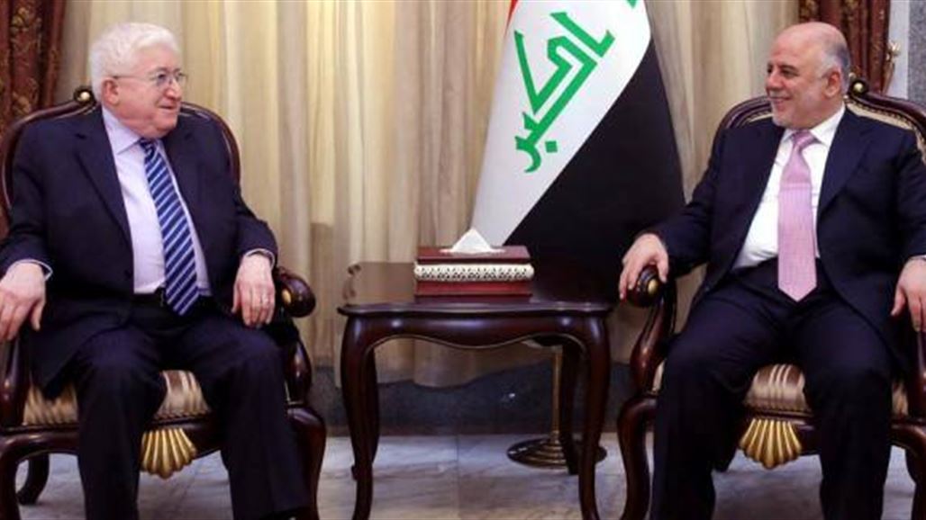 العبادي ومعصوم يبحثان التطورات الميدانية للحرب ضد "داعش" وأوضاع النازحين