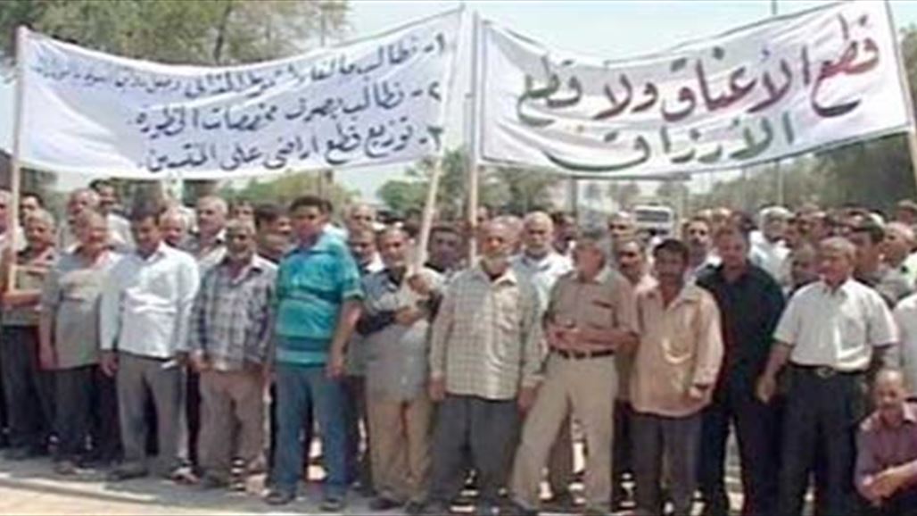 موظفو نسيج الحلة يتظاهرون للمطالبة بتحويل شركتهم الى التمويل المركزي